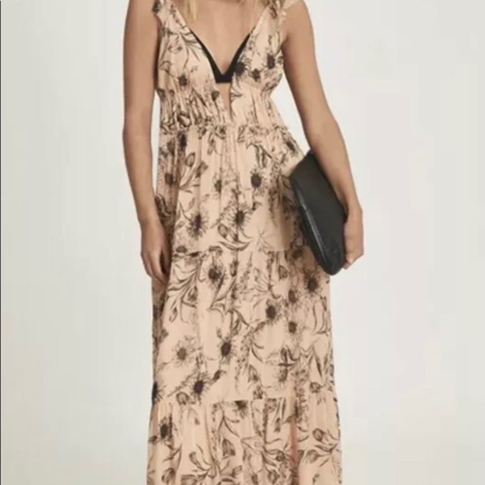 Reiss Peach Floral Maxi